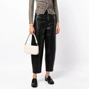 Agolde Woman Size 30 High-Waisted Recycled Leather Balloon Taper Trousers Detox